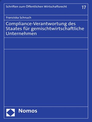 cover image of Compliance-Verantwortung des Staates für gemischtwirtschaftliche Unternehmen